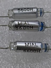 MIAL capacitor 5600pf 3% film polystyrene axial 33vdc (5 pack)