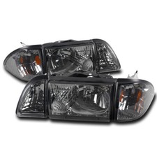 For 87-93 Ford Mustang Smoke Headlights Lamps Wamber Cornerparking Signal 6pcs