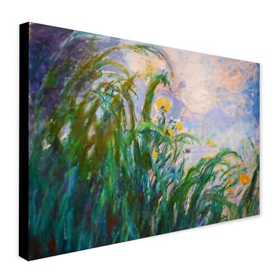 Gelbe Iris von Claude Monet Wandbild - Gerahmter Leinwandbild