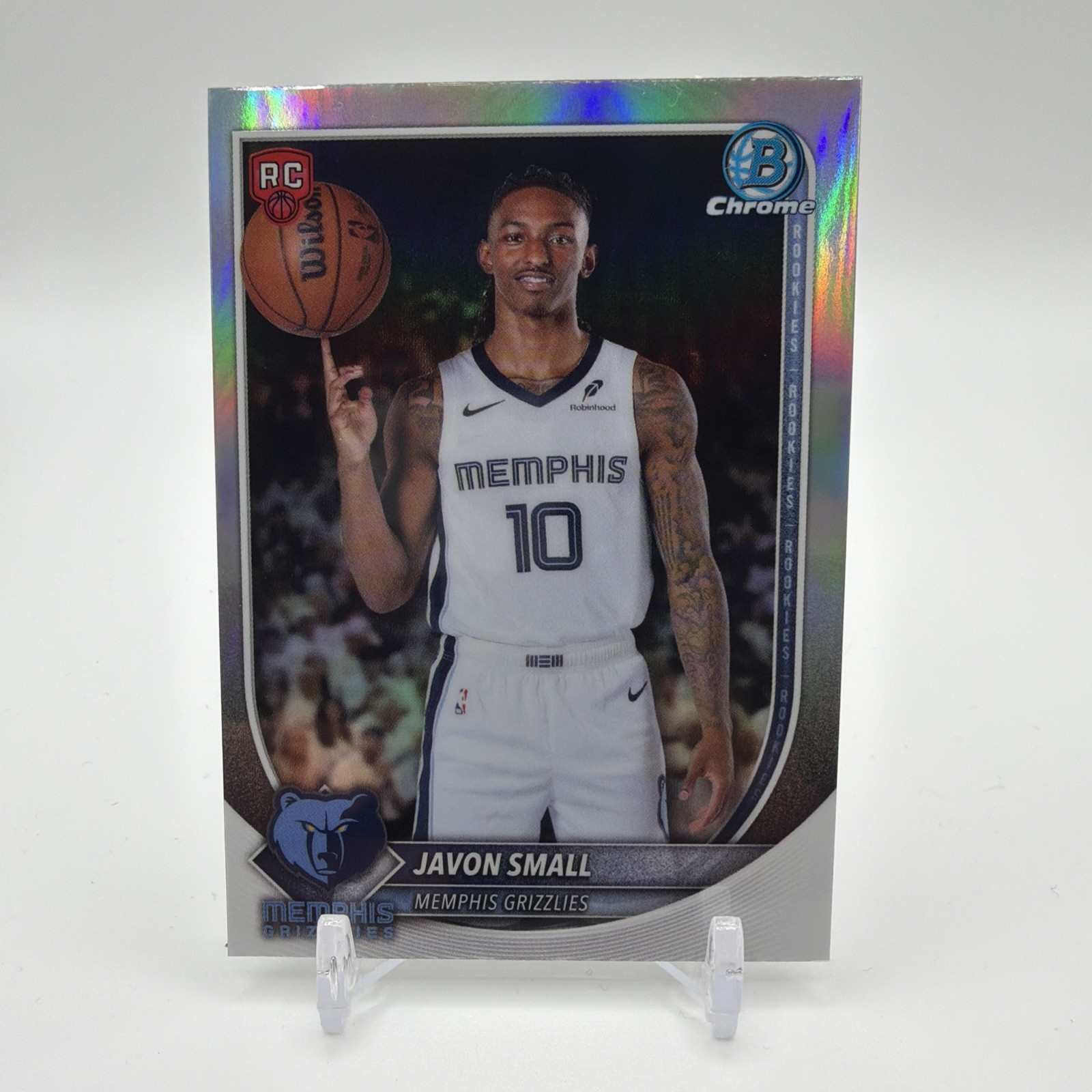 Javon Small 2025-26 Bowman Chrome #BRR-46 Red RC Redemption Refractor Grizzlies