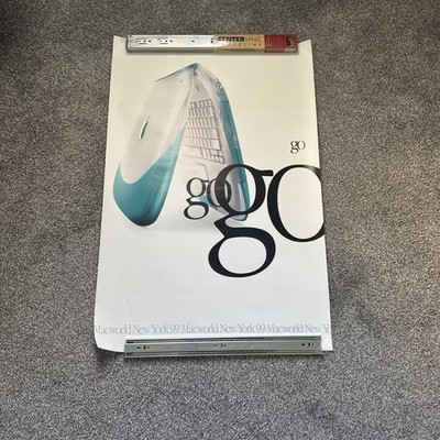 1999 Apple iBook G3 Go Computer Poster Macworld New York Blue Clamshell 24x36