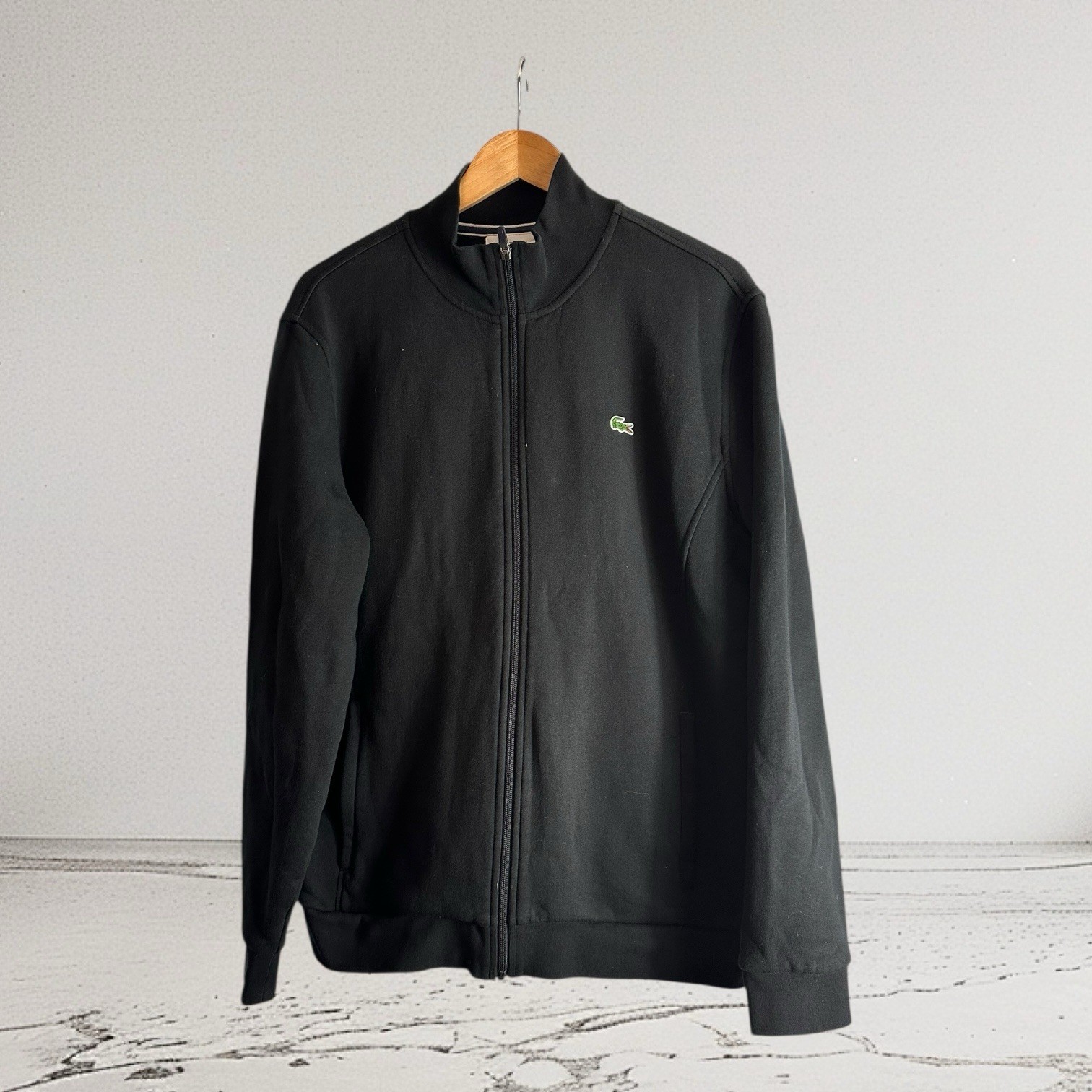 Lacoste Sport Full Zip Track Jacket Black Size XXL (FR 7) Men’s – Crocodile