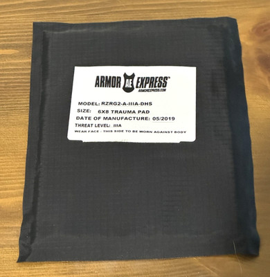 ARMOR EXPRESS Trauma Pad 6X8 Black  Mode/Level IIIA Soft Trauma Panel