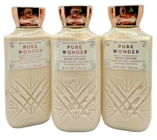 Bath & Body Works LOT of 3 Bottles Pure Wonder Daily Body Lotion Cream 8 oz