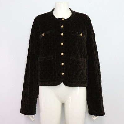 Celine Brown Triomphe Logo Quilted Women's Jacket 2Y569811P