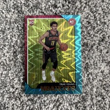 RARE RC TRAE YOUNG EXPLOSION Rookie Card Panini NBA Hoops Basketball # 250 Mint. rookie card picture