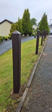 Solid Recycled Plastic Fence Post – Rot Proof, Diamond Top - Brown Wood alt.