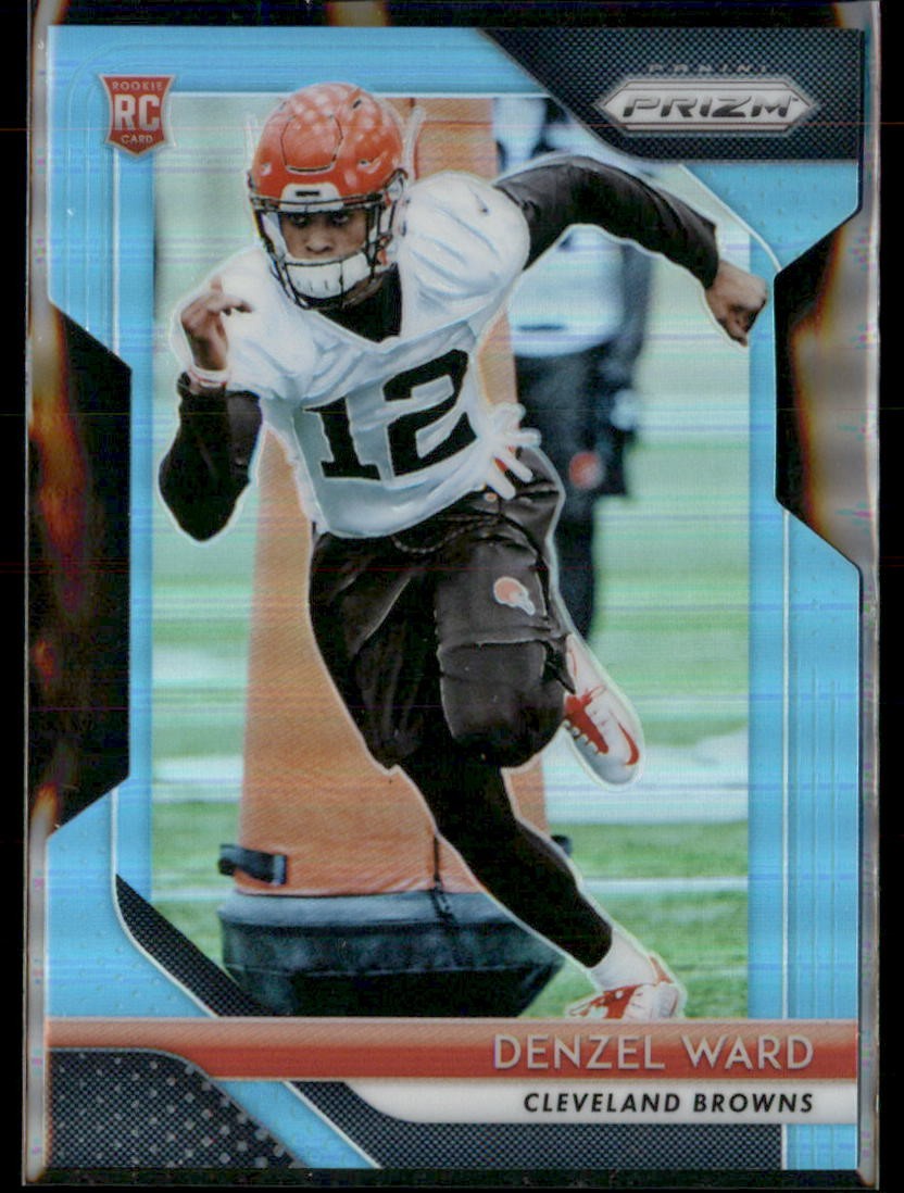 2018 Panini Prizm #241 Denzel Ward Light Blue Die Cut Rookie Prizm #/199