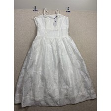 Socialite White Floral Jacquard Midi Dress NWT Smocked Back Bridal Large