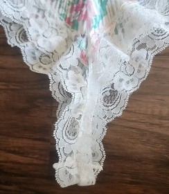 Vintage Ashley Taylor High Waisted Lingerie Floral White Lace Small Cheeky Vtg 