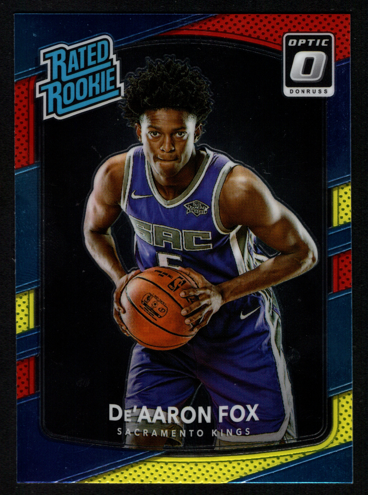 2017-18 Panini Donruss Optic - Rated Rookie De'Aaron Fox #196 Red & Yellow (RC)
