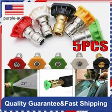 5 Pieces  Pressure Washer Spray Nozzle Set Quick Connect 1/4" High Power Tips