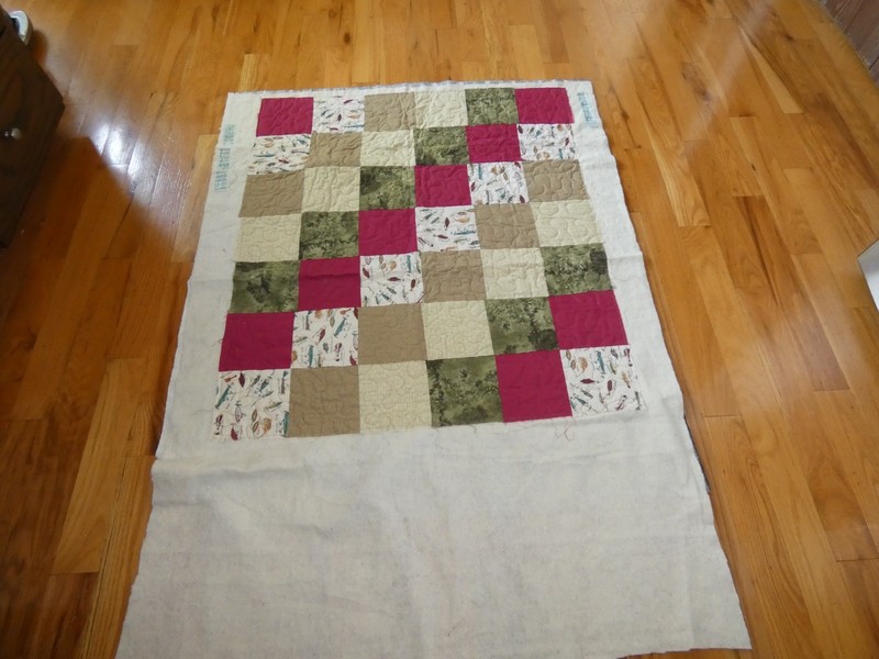 Fishing Handmade Quilt Top 34 x 39"