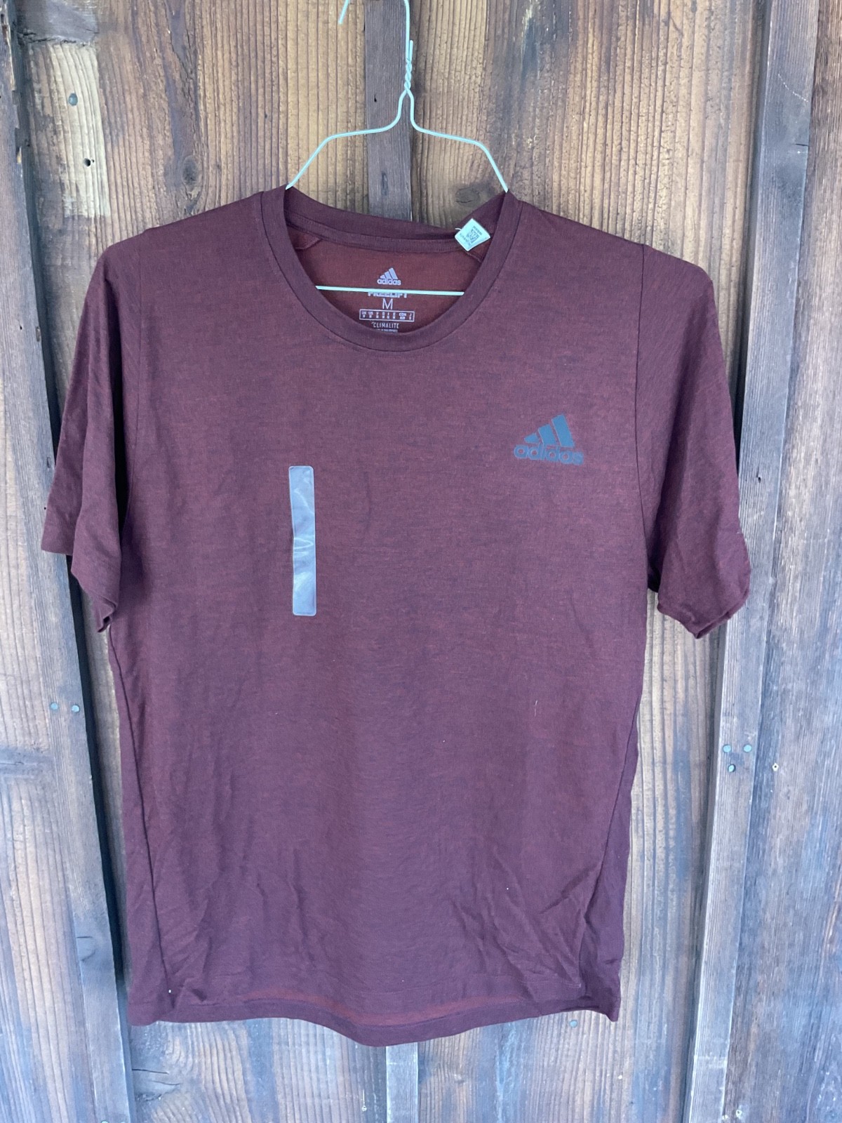 Burgundy Adidas T-Shirt Mens Medium