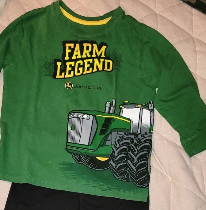John Deere Niños Manga Larga Camiseta y Jogger Conjunto Talla 4T Farm Legend Foto 2 de 3