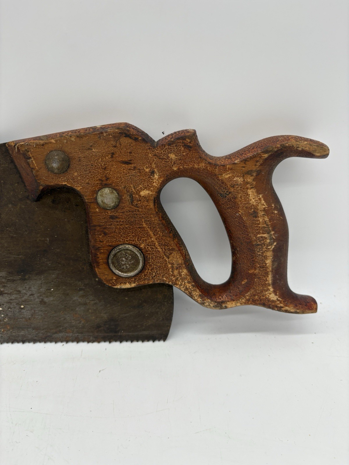 Early DISSTON & SONS Hand Saw Warranted Superior EAGLE Medallion 24" Blade 8 TPI