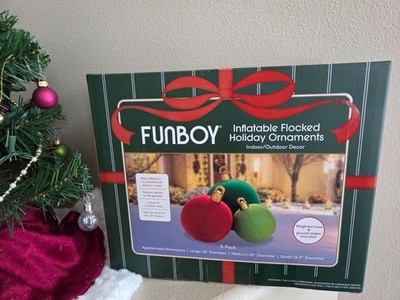 Inflatable Flocked Holiday Ornaments Fun Boy 3PK Indoor/Outdoor Christmas FunBoy