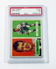 1957 Topps Football Don Paul #114 Cleveland Browns PSA 7