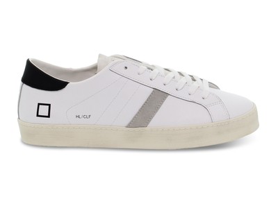 D.A.T.E. Sneakers M HLCAWB White Black Suede Leather - Men's Shoes