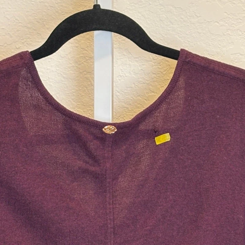 Melissa McCarthy Seven Eggplant 紫色针织披肩加大尺寸 1X  — 第 3/4 张图片