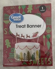 Great Value Treat Banner - Santa in His Sleigh Being Pulled by 3 Reindeer! *NEW*