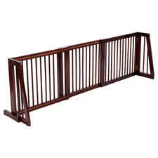 Petsjoy Folding Adjustable 3 Panel Wood Pet Dog Slide Gate Safety Fence