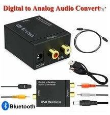 Digital Optical Coax Coaxial Toslink to Analog Audio Converter Adapter RCA DAC