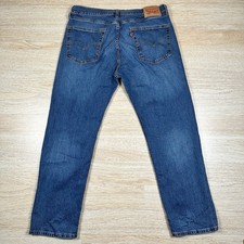 Levis 505 Jeans Mens 36x30 Blue Medium Wash Denim Straight Leg Casual