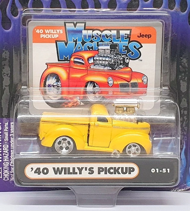 Camioneta pick-up Willys Muscle Machines escala 1/64 71161 01-51 - 1940 - amarilla Foto 4 de 4