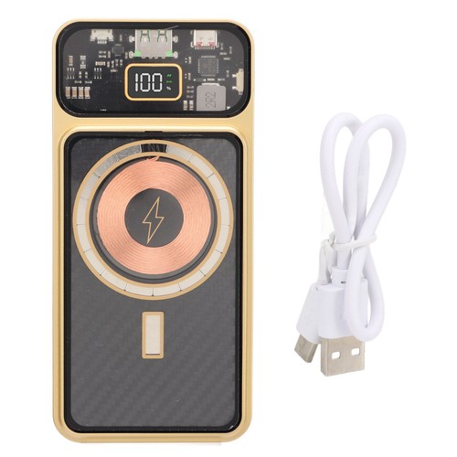 22.5W Fast Charging Power Bank Transparent Industrial Style Carbon Fiber Ba TO - Picture 6 of 24
