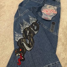 INSANE GRAIL JNCO BLACK SNAKE JEANS