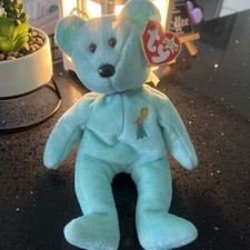 TY Beanie Babies - Ariel The Bear Plush Toy Mint Rare Retired 2000 Tags Errored
