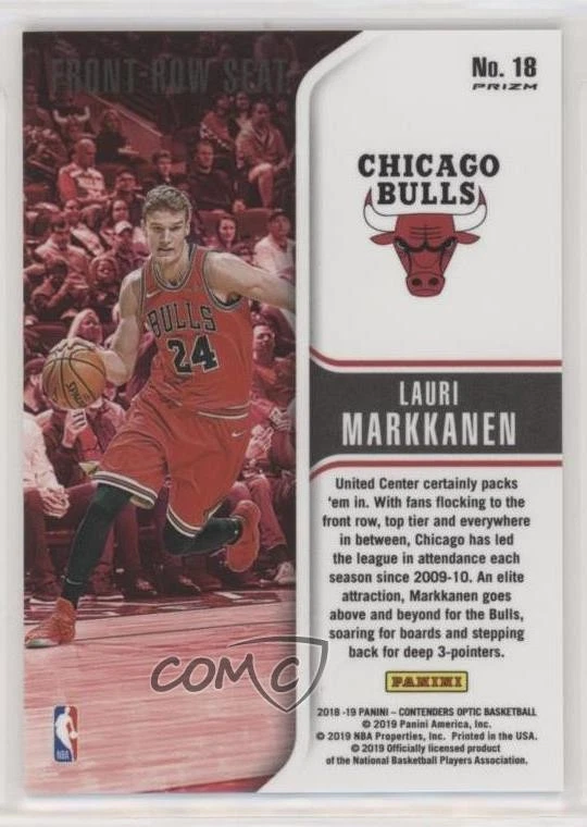 2018-19 Panini Contenders Optic Front Row Seat Prizms Lauri Markkanen #18 - Image 2 of 2