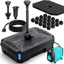 Pond Filter Pump Fountain Kits with UV Clarifier, 660GPH/40W Pond Pump and Fi...