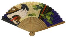 VINTAGE JAPANESE STYLE ORNATE FILIGREE BAMBOO PAPER FOLDING HAND FAN