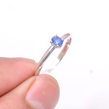 Kyanite - Nepal Solitaire Gemstone Handmade 925 Sterling Silver Ring s.6.5 Sku55
