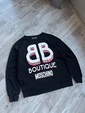 Moschino Botique women's Black Big Logo BB cotton sweatshirt Size: 44