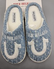 TRUE RELIGION WOMEN'S SLIPPERS SIZE S 5-6 SEQUINED FLEECE INSIDE,INDOOR/ OUTDOOR