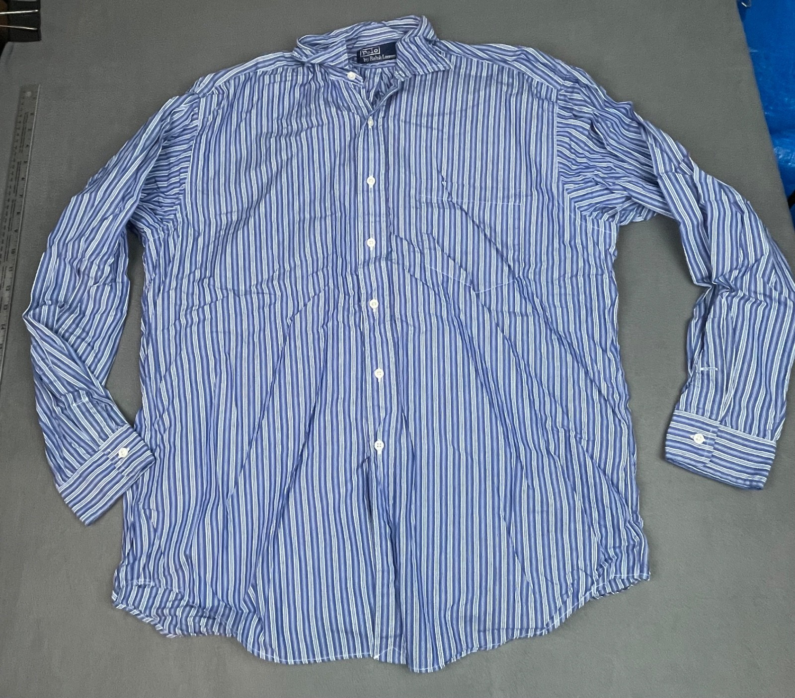 Polo Ralph Lauren Shirt medium Blue Plaid Preppy Lightweight Academia