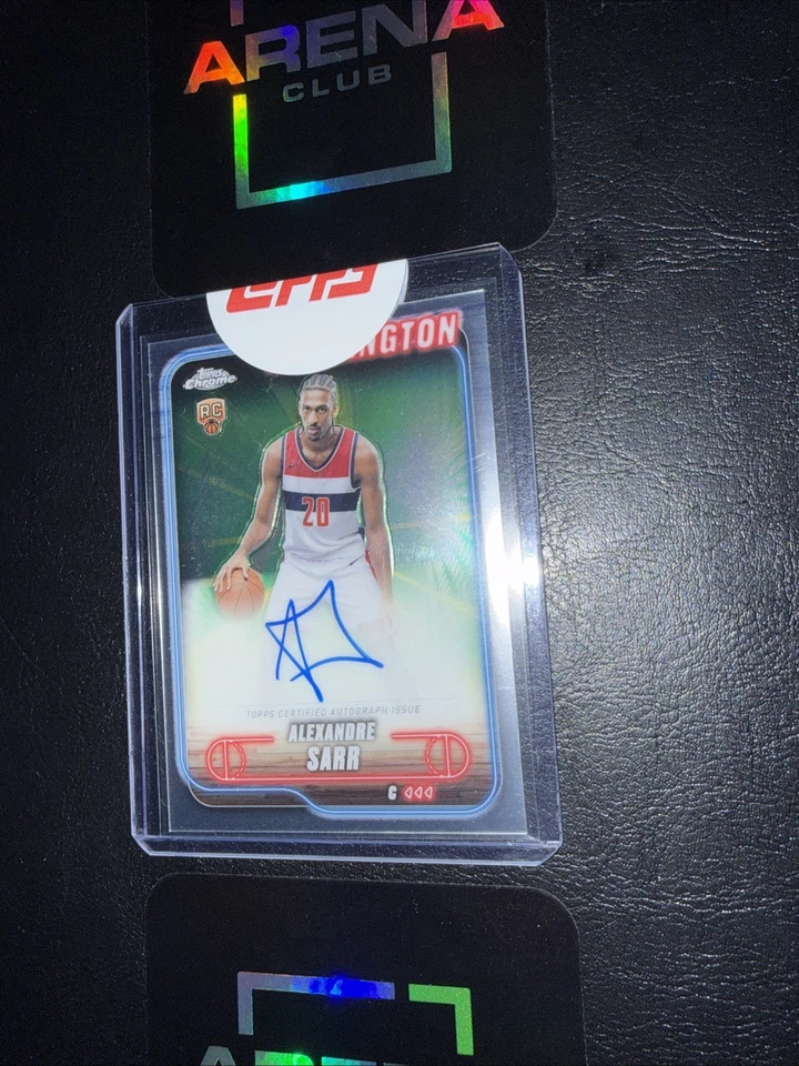 Autógrafo cromado Alexandre Sarr #136 Auto RC Wizards 2024-25 sellado Foto 2 de 4