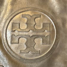 Vintage Tory Burch Metallic silver Logo Tote Bag Large w/Inner Pockets Women