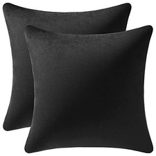 Decorative Pillow Covers 20x20: 2 Pack Cozy Soft 20" x 20" Pack of 2 Black