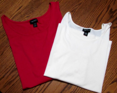 Maggie Barnes 5x   34/36W  Lot of 2 Tank Tops (Cream and Dark Pink) Polyester