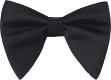 Mens Oversized Satin Silk Bow Tie Solid Color Formal Tuxedo Big Bowtie