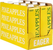 Eager Cloudy Pineapple Juice Pressed NFC Not From Concentrate 1 Litre Pack of 8