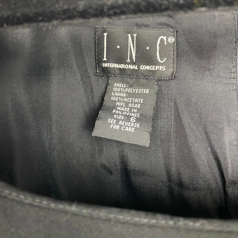 Vintage 90s International Concepts Sheath Dress Little Black Dress Office Size 6 - Image 3 of 4