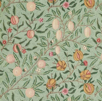 WILLIAM MORRIS CURTAIN FABRIC DESIGN  Fruit Velvet 3.5 METRE PRIVET/THYME VELVET