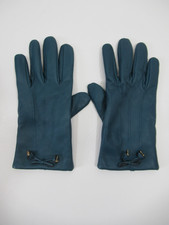 Coach Sheep Leather  Merino Wool Winter Gloves Size 8 Blue