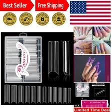 Versatile 120PCS Extra Long Nail Tips - Deep C Curve for Stunning Nail Designs