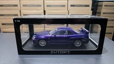 RARE 1:18 AUTOART NISSAN SKYLINE GT-R (R34 V-SPEC MIDNIGHT PURPLE 77305 STUNNING